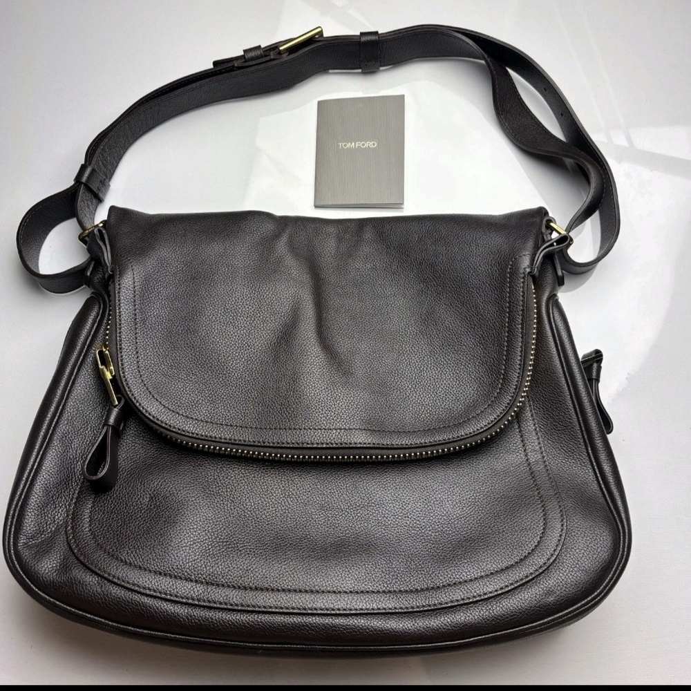 Tom Ford Brown Leather Shoulder Bag